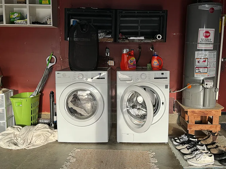 Shared laundry in attached garage