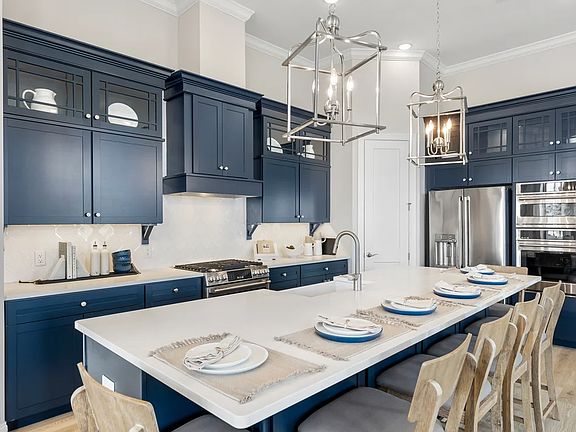 Kitchen with pendant lighting