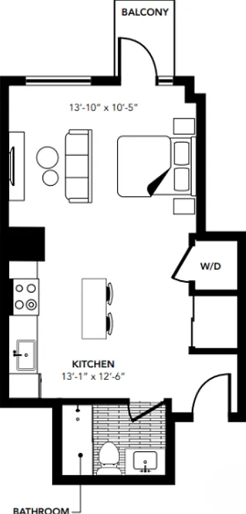 Studio, 459 sqft, $1,975 — Photo 2