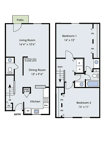 Floor plan The Dogwood Townhouse