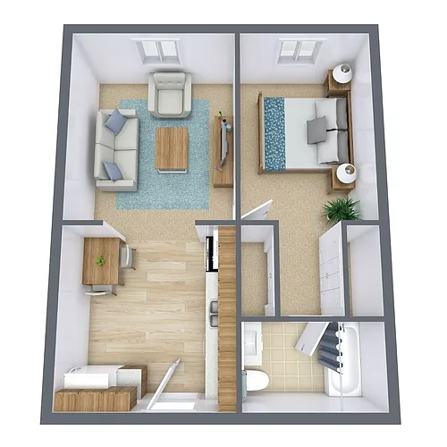 Floor plan One Bedroom 11B