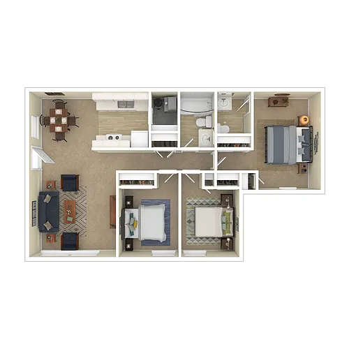 Floor plan Income-Based Three Bedroom