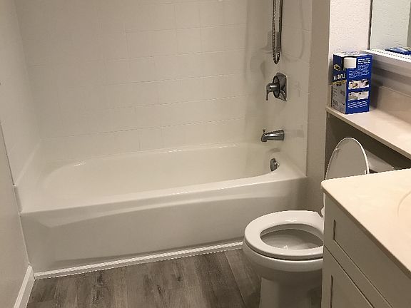 one of two bathrooms