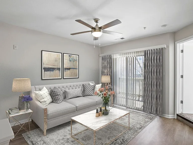 Spacious & sun-filled living room at The Crossings at Russett in Laurel, MD