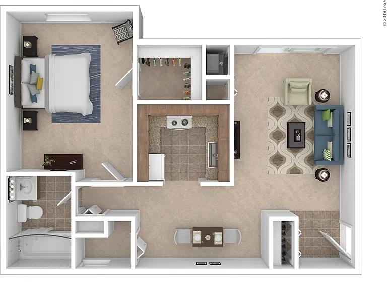 The White Willow: Beds - 1: Baths - 1: SqFt Range - 740 to 740