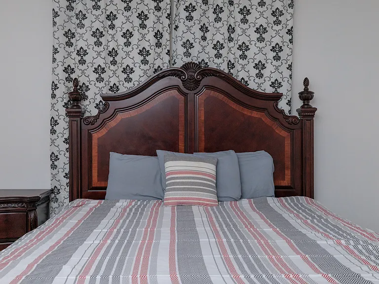 Primary bedroom with king size bed.