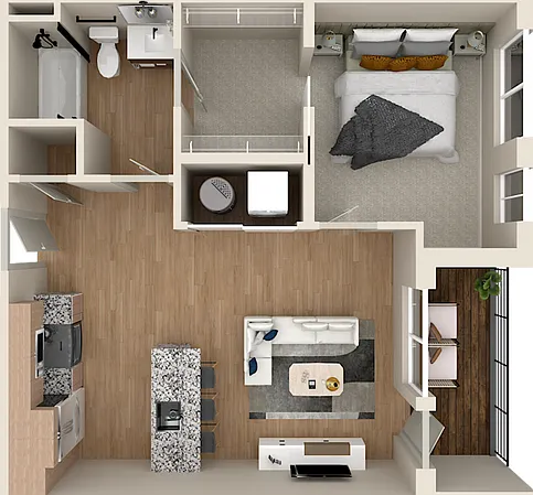 The Patent 1B - 1br, 1ba Floorplan The Patent 1B - 1br, 1ba Floorplan
