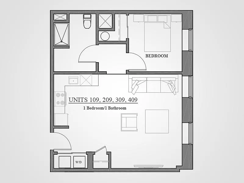 Floor plan 1 Bed - Type G