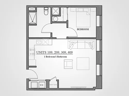 Floor plan 1 Bed - Type G
