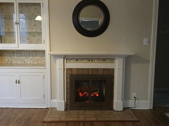 Dining area with electric fireplace