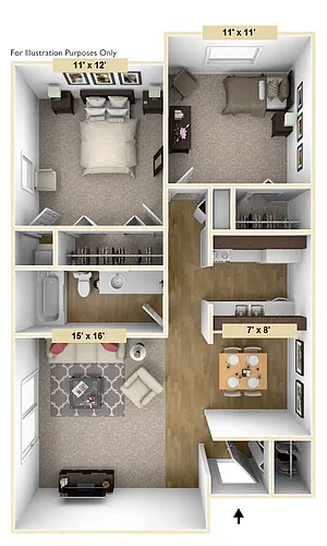 Floor plan Two Bedroom Devonshire