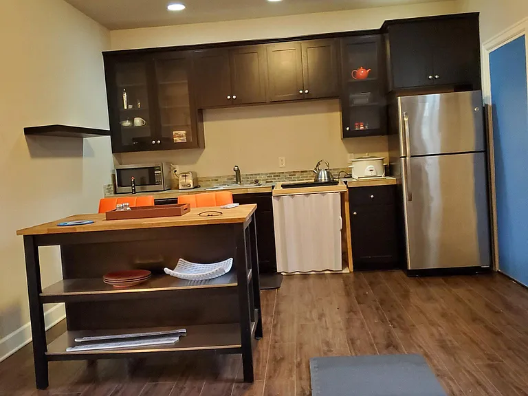 kitchenette and island