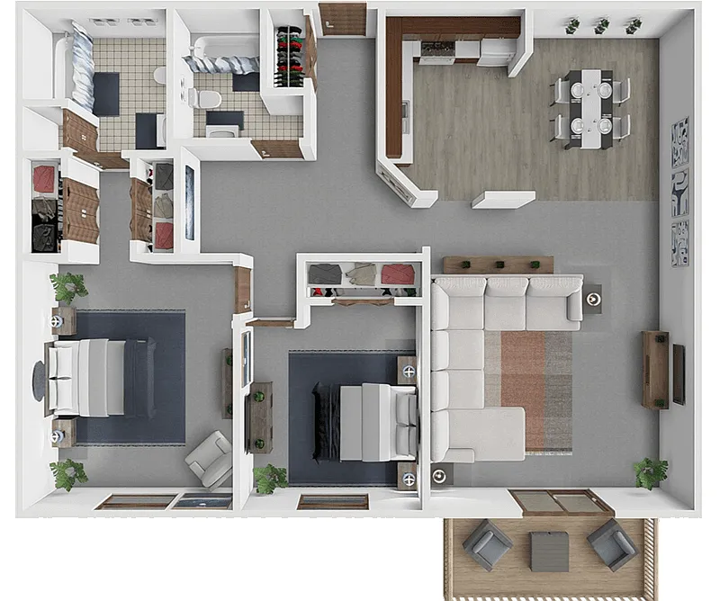 Floor plan O 2X2 BLUEGILL