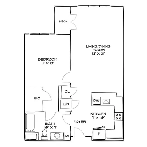 Floor plan Design 1J - W