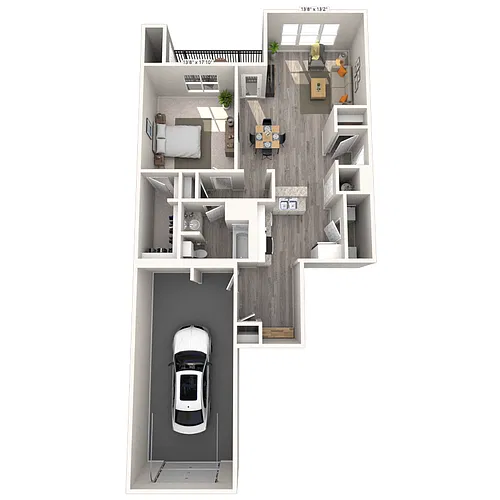 Floor plan Traditional 1x1 752-1030 SF