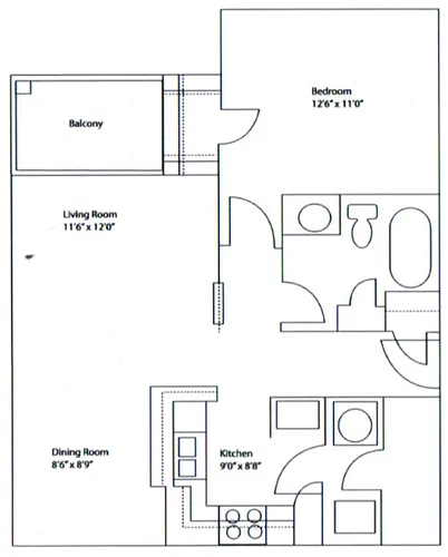 Floor plan 1X1
