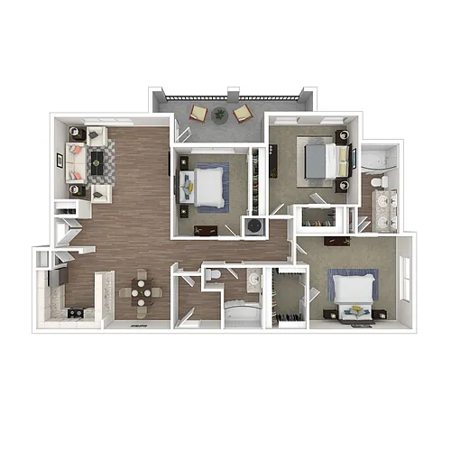 Floor plan 3x2 Large Upgrade