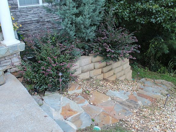 Stone stairway leads 2 creek