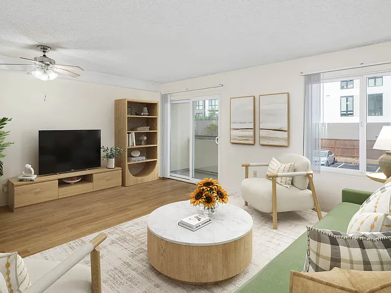 Living Room with Balcony and Hard Surface Flooring