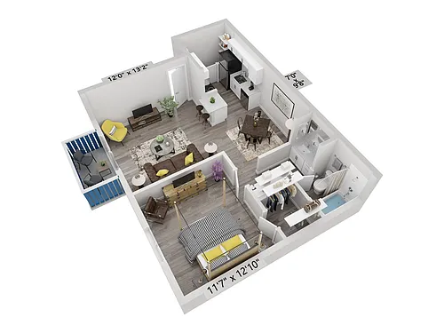 Floor plan A3 | 1x1 | Large Renovated