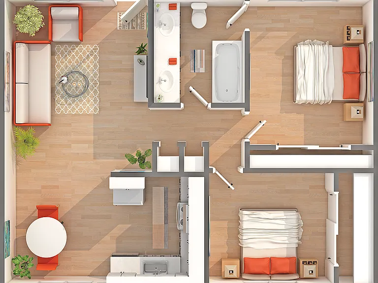 Vista | 2-Bedroom Floorplan Vista | 2-Bedroom Floorplan