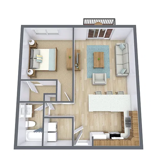 Floor plan One Bedroom - 11P