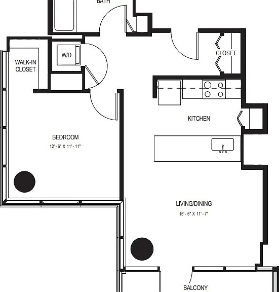 One Bedroom A10 - 730 Sq. Ft. - Floors 26-42 One Bedroom A10 - 730 Sq. Ft. - Floors 26-42
