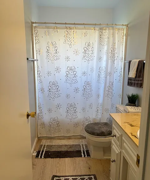 Main bathroom that has been recently renovated.