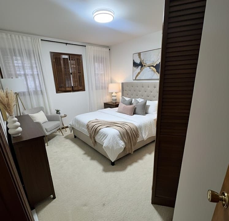 Upstairs bedroom with ample closet space