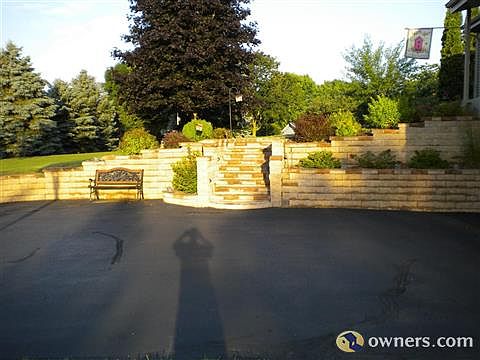 Block wall front of house