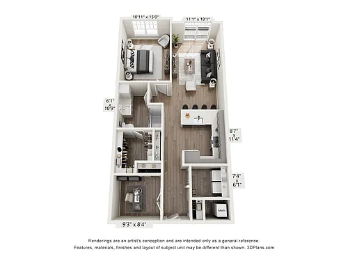 Floor plan The McChesney Furnished Apartment