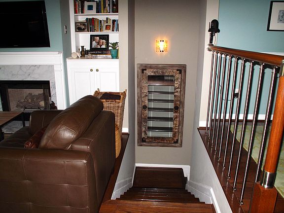 Stairwell into living room