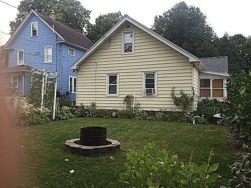 Back yard with fire pit