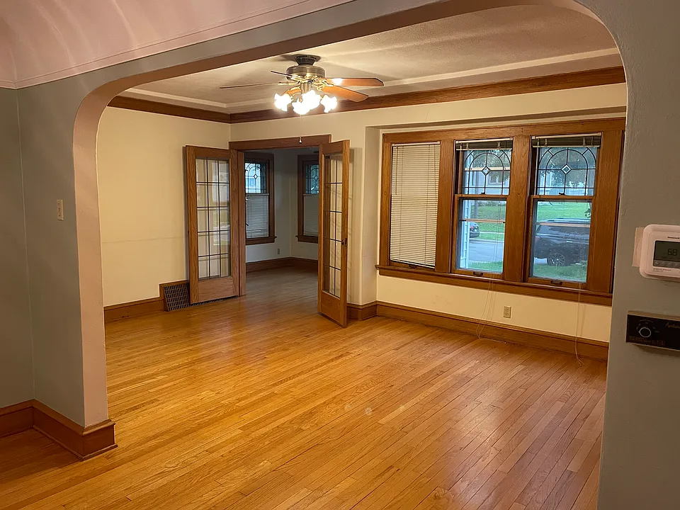 Living room into sunroom.