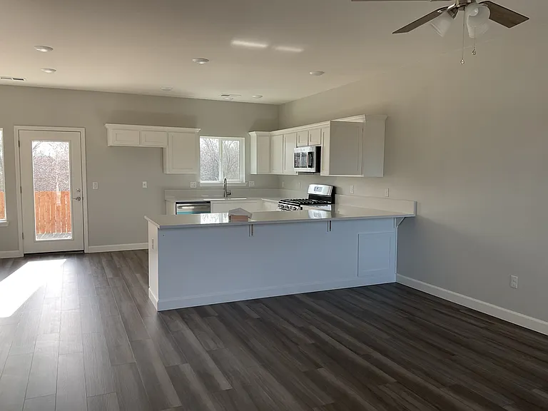 Kitchen area, includes space for dining table