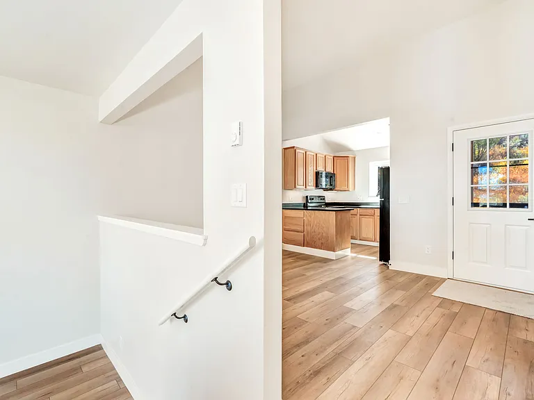 Stairs down to living room