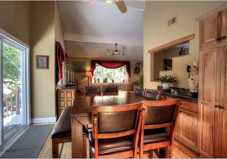 Kitchen View to Dining area with access to Deck