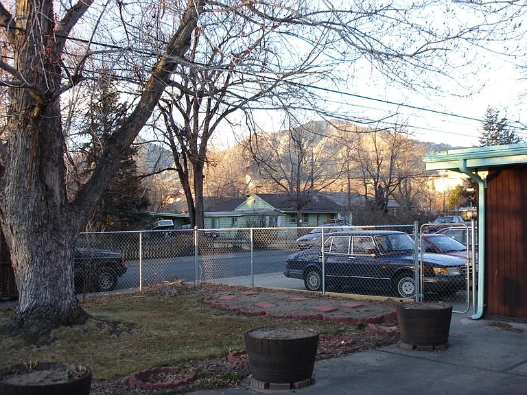 Mountain view from patio in winter