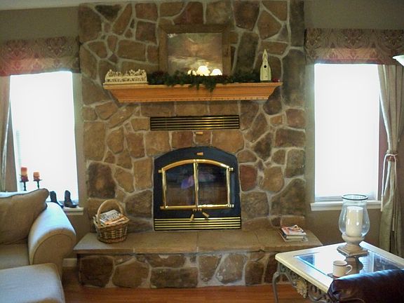 Wood Fireplace upstairs