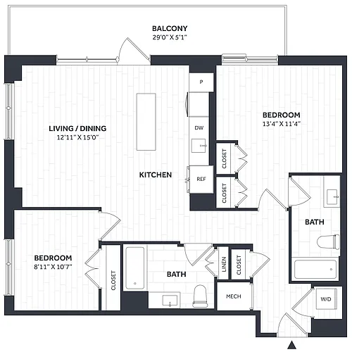 Floor plan 2 Bed/2 Bath - Stratos - CC10