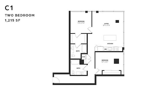 Floor plan C1 Two Bedroom