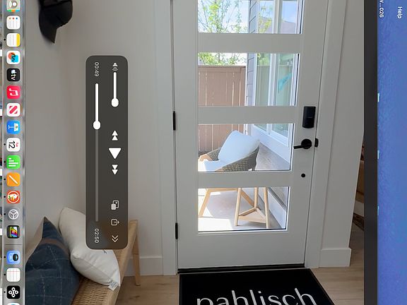 Model townhouse same block - savvy staging for what's possible. Actual rental has solid glass in door, frosted