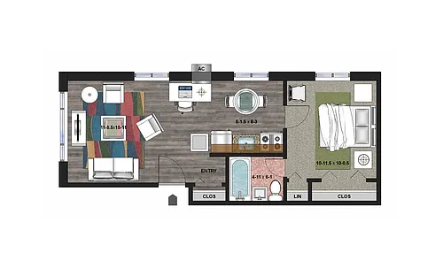 Floor plan One Bedroom