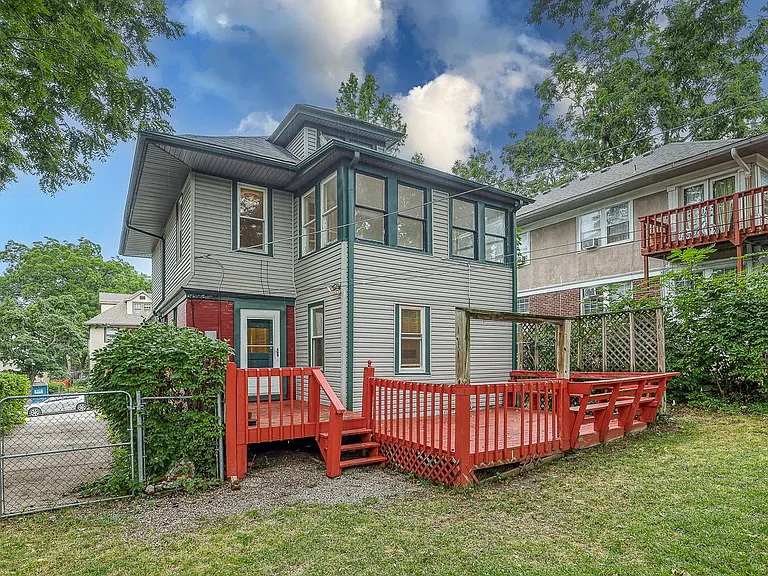 Large deck and spacious fenced in back yard