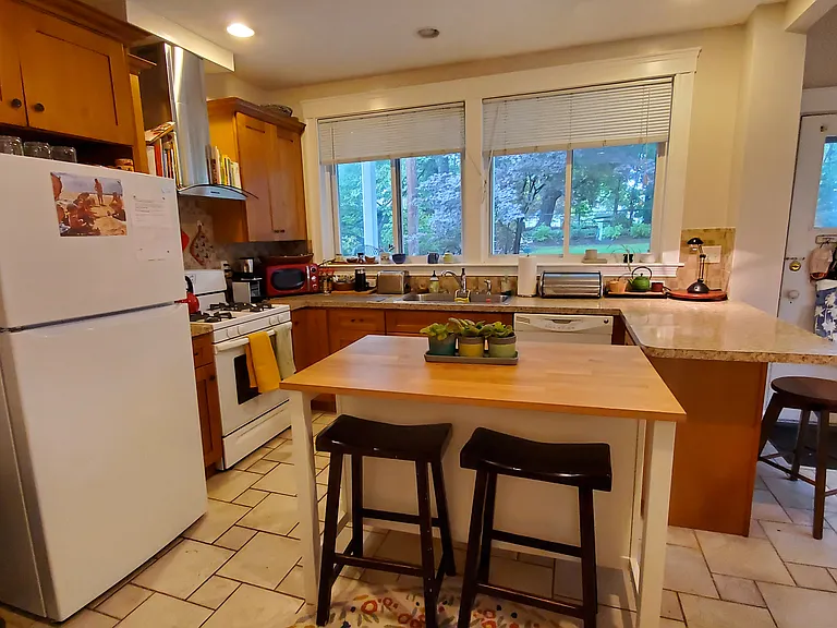Kitchen and island