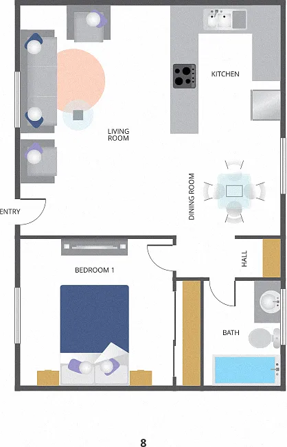 Floor plan One Bedroom E