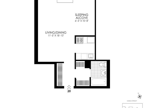 2nd image of 410 W 53rd St APT 520