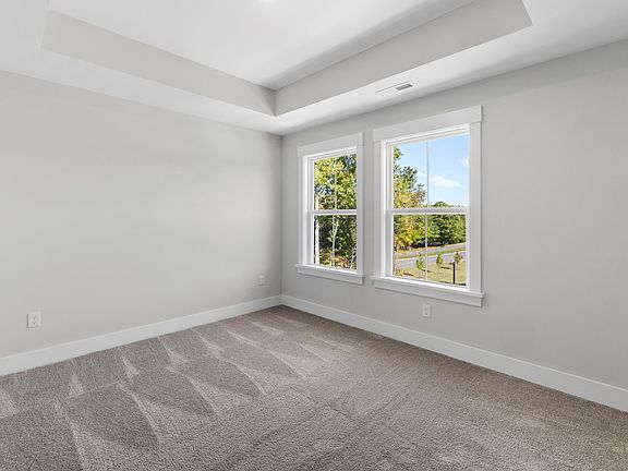 Primary bedroom with tray ceiling
