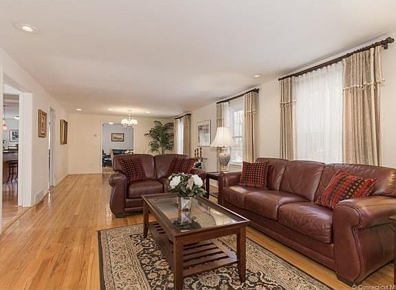 living room and dining room combine for easy entertaining.