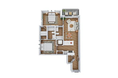 Floor plan Individual Bedroom in a Shared 2 Bedroom 2 Bathroo